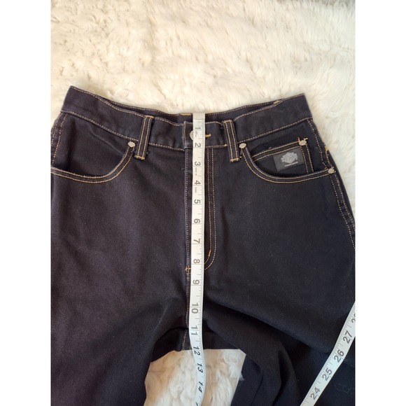 Harley-Davidson Womens Straight Jeans Mid Rise Denim Cotton Dark Wash Size‎ 6 - Picture 5 of 6